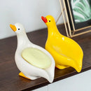 porte-savon en céramique canard design auto-drainant pour salle de bain