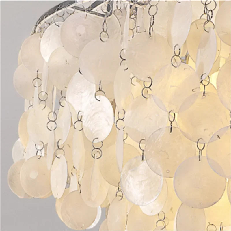 Éclairage de lustre de coquille de luxe moderne pour les luminaires suspendus de salon de Restaurant or/Chrome éclairage à la maison romantique - vue 7 sur 16