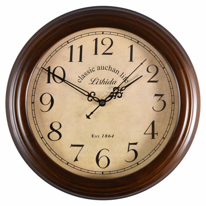 horloge murale silencieuse personnalisable en bois moderne rétro - vue 20 sur 25