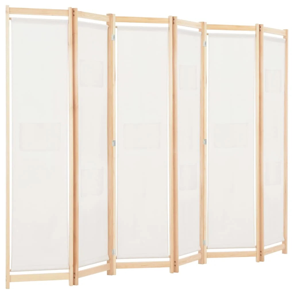 6-panel cream parting Wall, 240x4 cm fabric - vue 3 sur 7