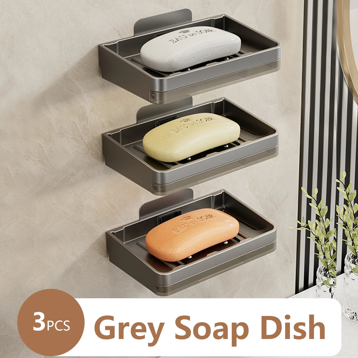 support mural pour porte-savon et accessoires de salle de bain - vue 8 sur 14