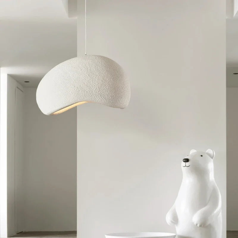 suspension led wabi-sabi nordique en résine pour café loft - vue 6 sur 29
