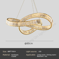 lustre suspendu en cristal spirale minimaliste moderne à led