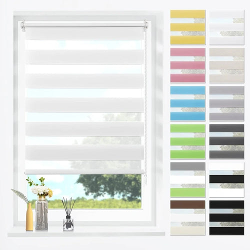 Store enrouleur duo translucide occultant sans percage fenetre