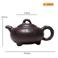Theiere yixing zisha argile violette sculptee 360 ml