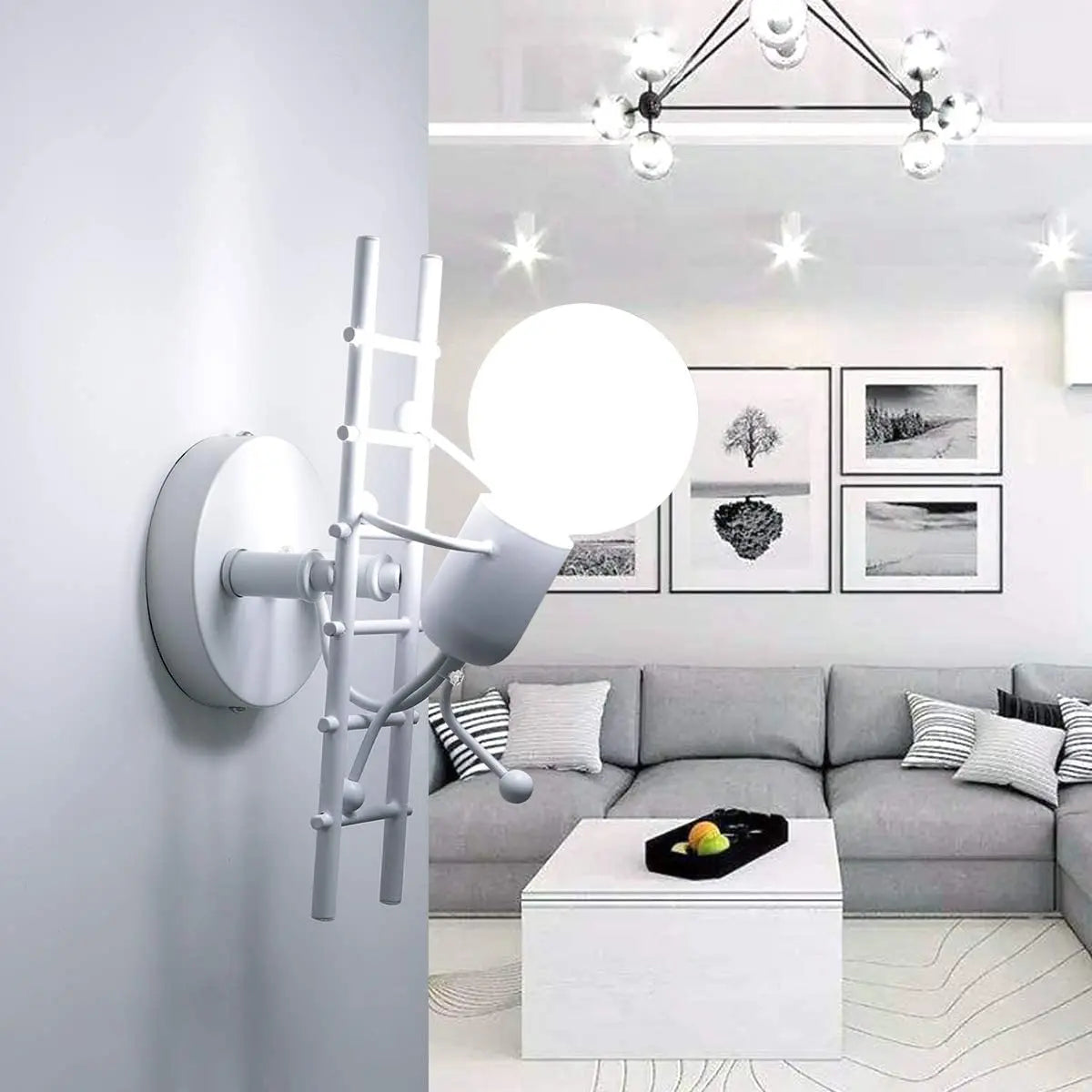 applique murale moderne petit homme led pour enfants - vue 5 sur 23