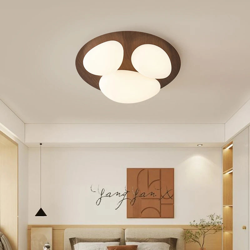 Plafonnier moderne LED en bois lumières pour chambre cuisine éclairage intérieur - vue 4 sur 10