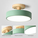 plafonnier bois nordique led macaron rond intérieur balc