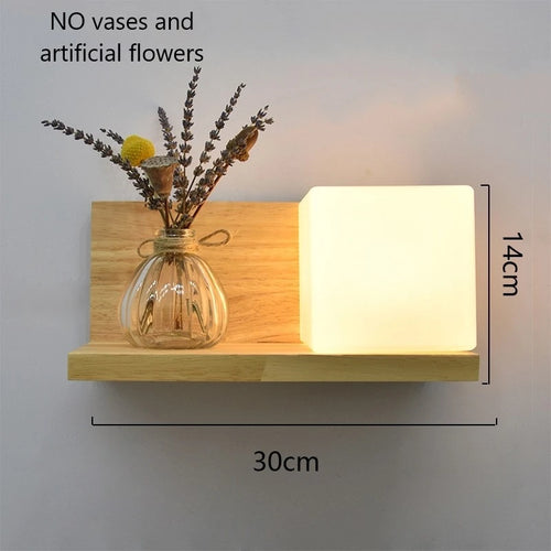 LED-Wandleuchte aus Holz mit nordischem Pflanzengefäß - vue 13 sur 23
