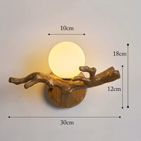 Applique murale LED Vintage en forme de branche d'arbre en résine