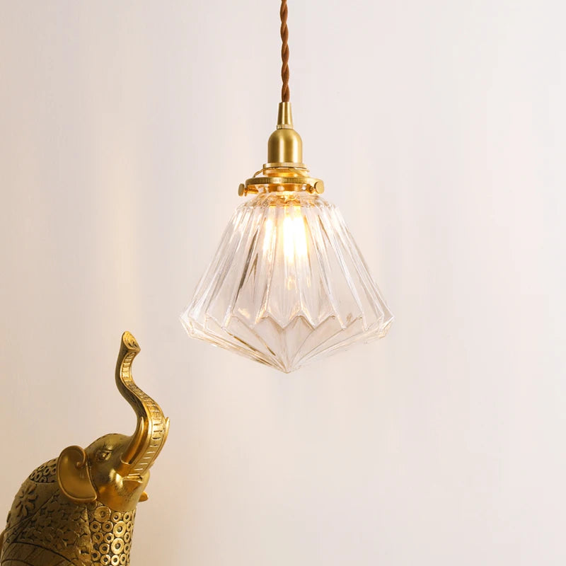 suspension en verre diamant led nordique moderne - vue 4 sur 30