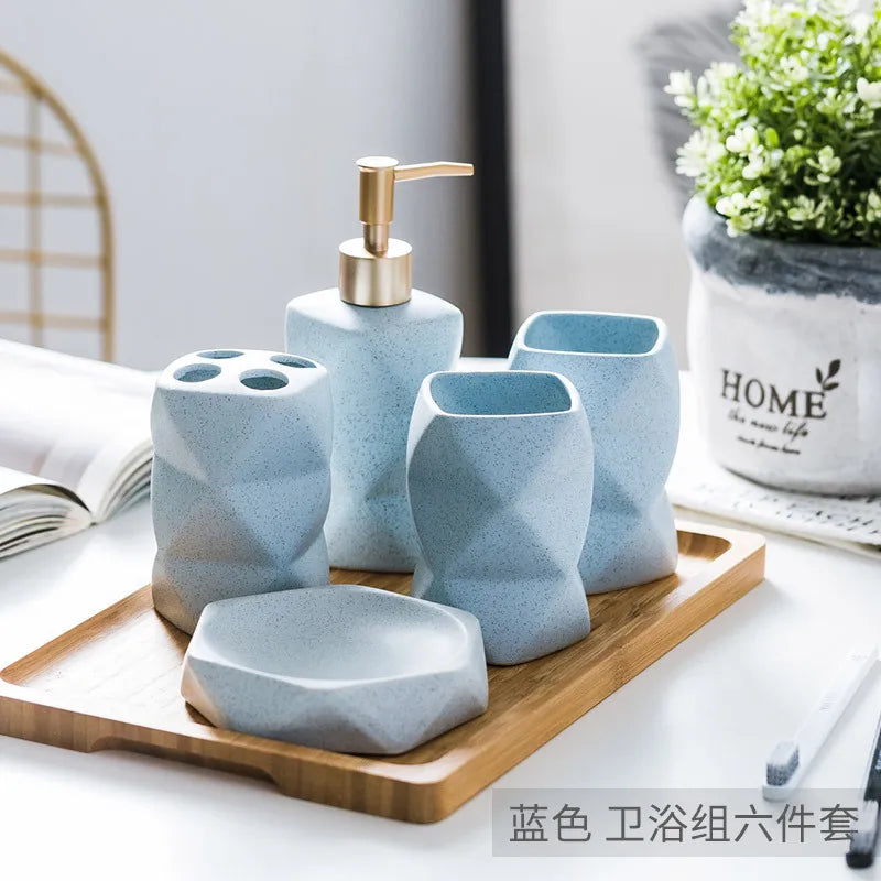 ensemble de céramique nordique pour salle de bain cadeau décoratif - vue 10 sur 15