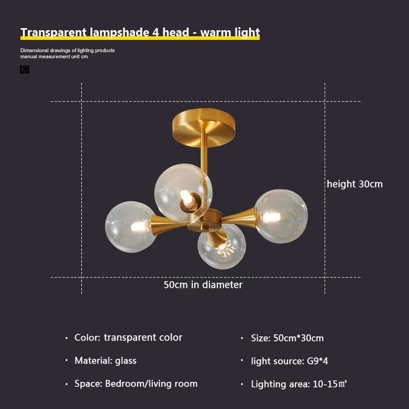 lustre moderne en verre pour un éclairage décoratif intérieur - vue 15 sur 24