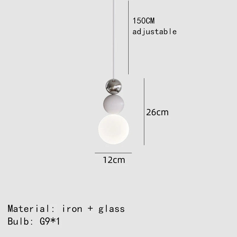 suspension nordique en verre blanc fil réglable luminaire décoratif