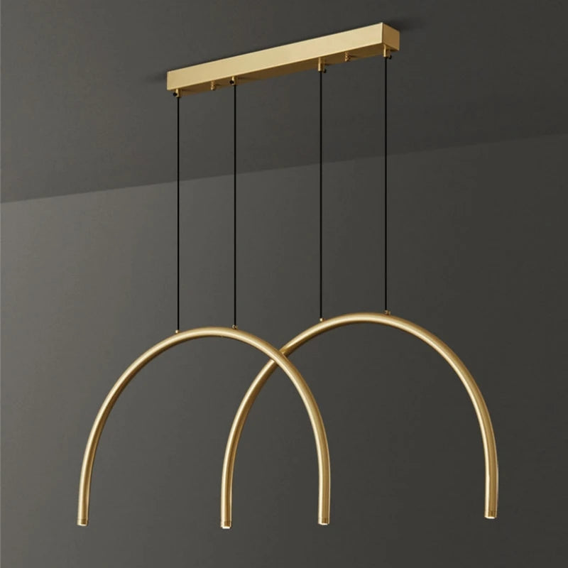 lampe suspendue en laiton noir doré avec led pour bars et restaurants - vue 3 sur 7