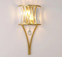 Applique murale Led en cristal noir doré