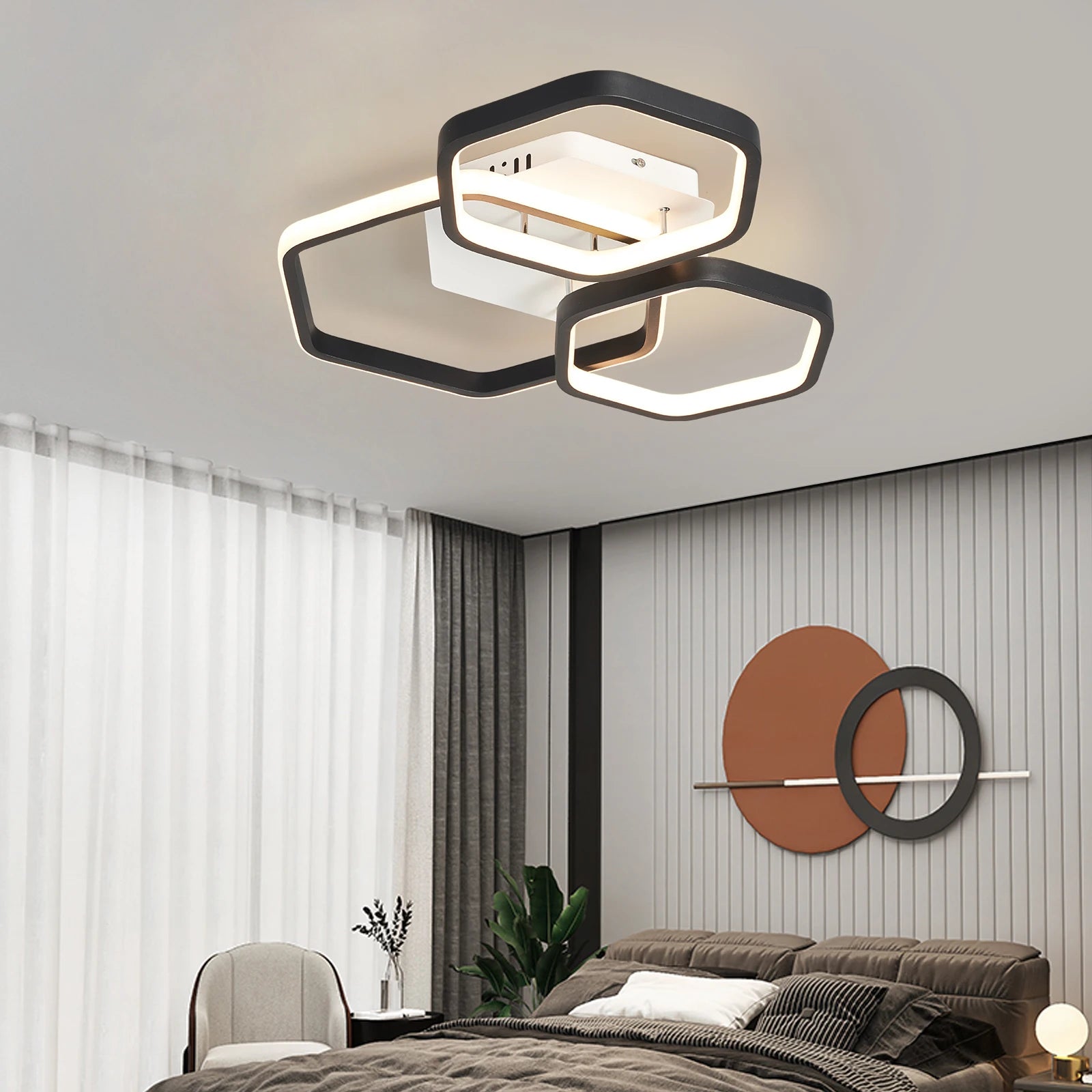Lustre Led moderne pour salons - vue 5 sur 9