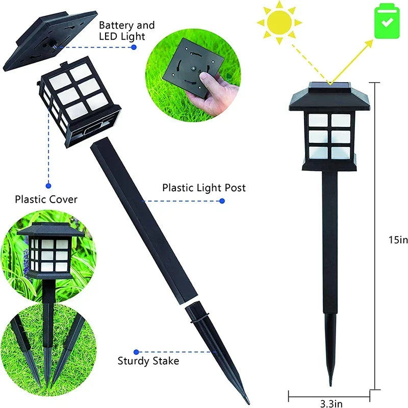 Set aus Solar-LED-Gartenleuchten für dekorative Außenbeleuchtung - vue 4 sur 8