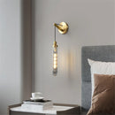Moderne LED-Wandleuchte aus Messing und dekorativem Glas