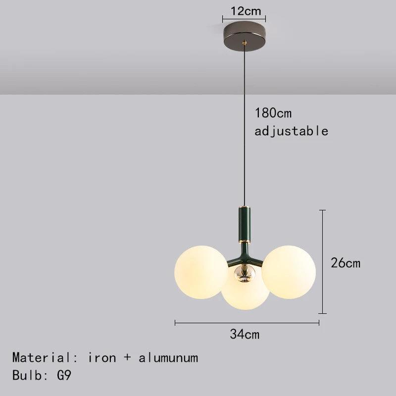 suspension nordique en verre avec métal
