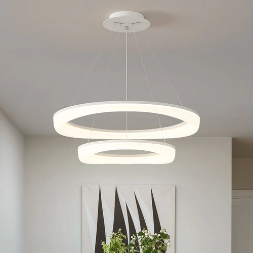 lustre circulaire à led design nordique moderne et créatif - vue 7 sur 20