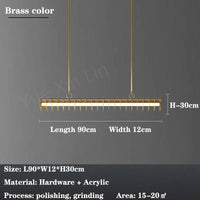 lustre led long minimaliste post-moderne pour restaurant bar bureau