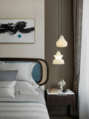 suspension en marbre et cuivre design minimaliste pour intérieur moderne