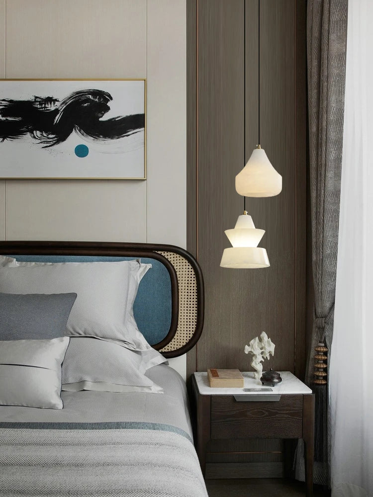 suspension en marbre et cuivre design minimaliste pour intérieur moderne - vue 5 sur 13