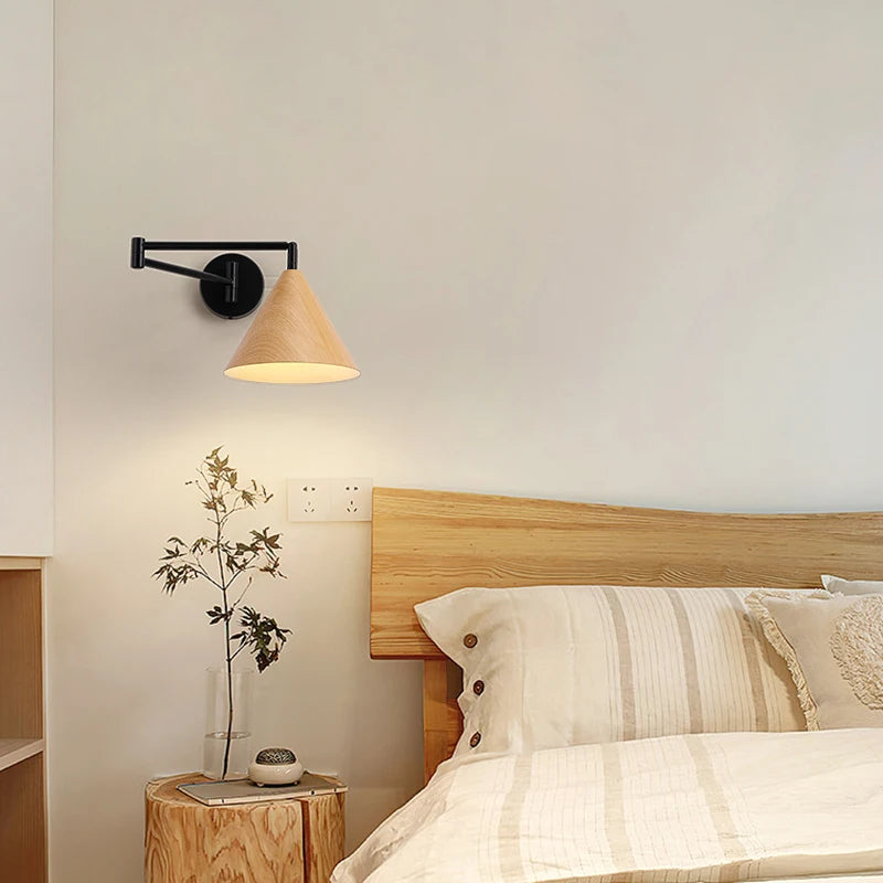 applique murale rotative en bois pour décoration intérieure moderne - vue 4 sur 8