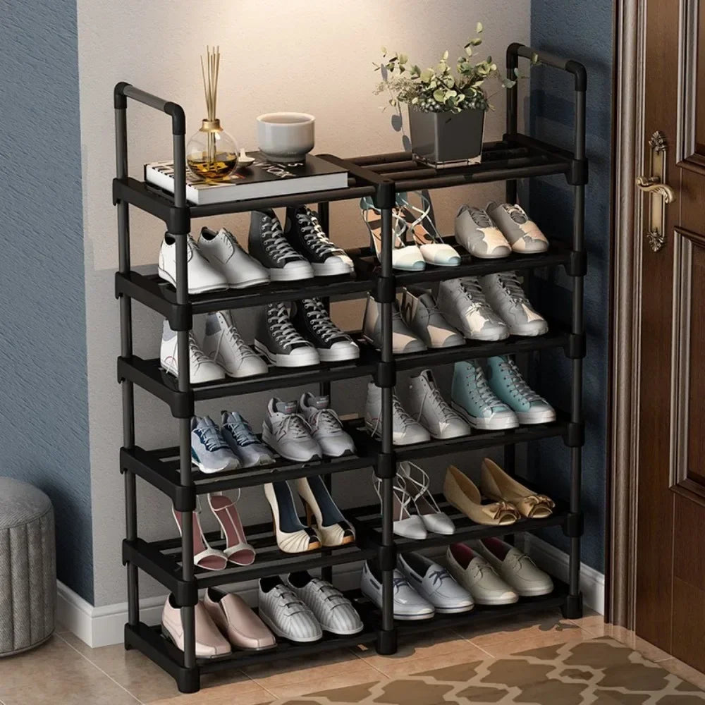 étagère à chaussures multicouche gain de place en métal - vue 3 sur 11