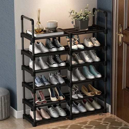 étagère à chaussures multicouche gain de place en métal - vue 4 sur 11