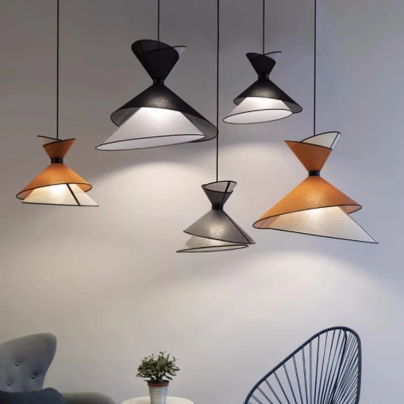 suspension design led minimaliste conique colorée - vue 3 sur 12