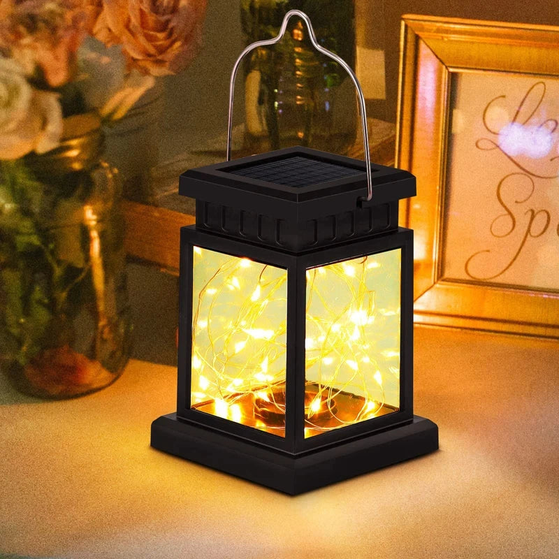 lampes solaires extérieures lanternes décoratives pour jardin et balcon - vue 7 sur 9