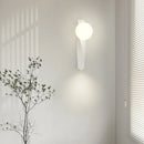 applique murale led en aluminium et verre blanc rotatif