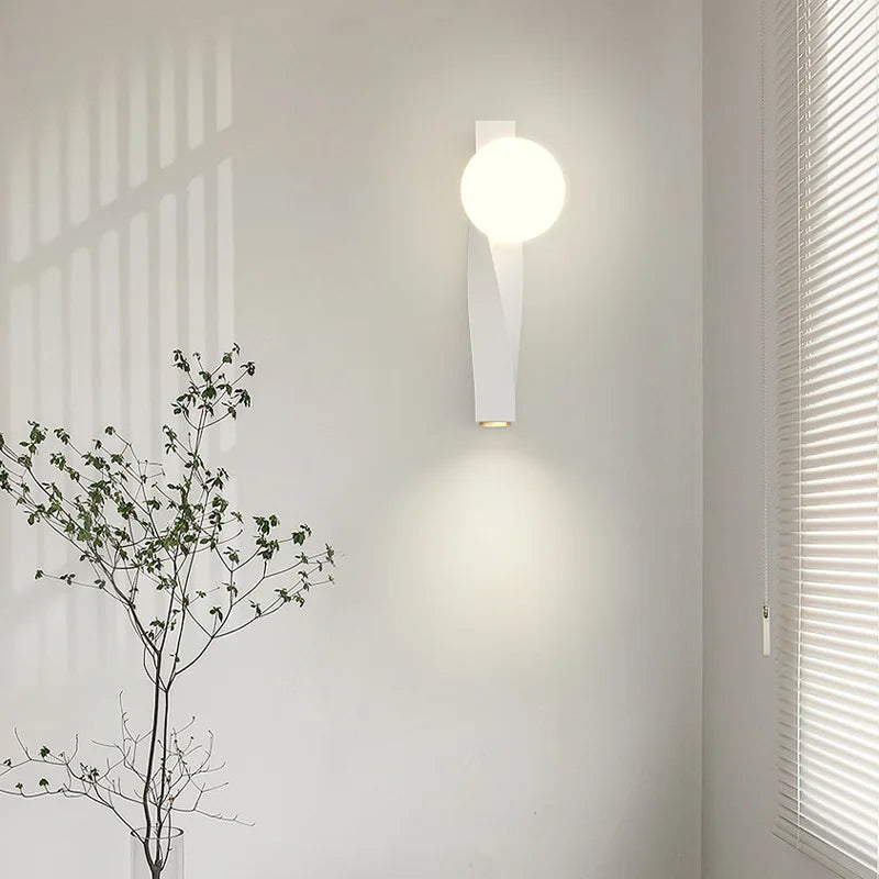 applique murale led en aluminium et verre rotatif - vue 4 sur 12