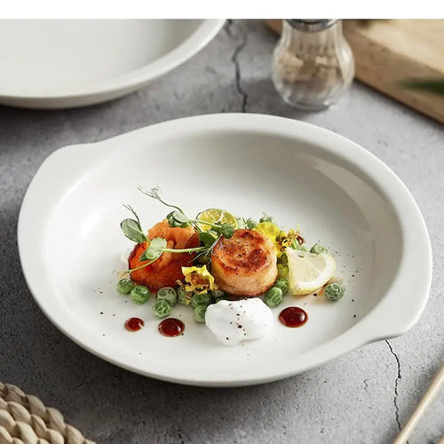 Assiettes ceramique forme irreguliere style moderne cuisine