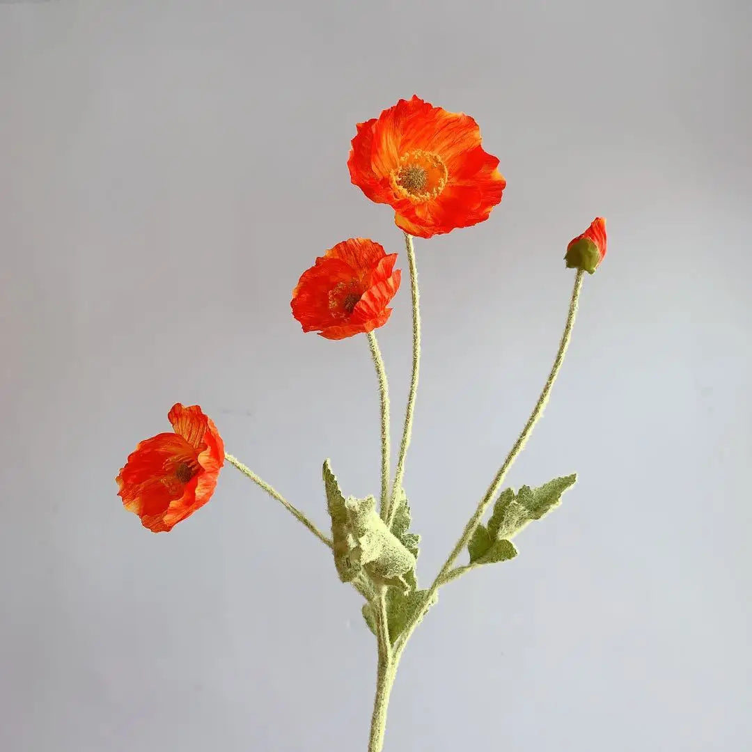 bouquet de fleurs artificielles pavot pour décoration maison jardin fête - vue 23 sur 26