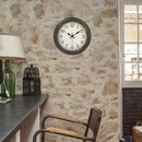 12 Inch Silent Retro Wall Clock Quartz Decorative Table Dial Battery Non-Ticking Digital Clocks for Bedroom,Black