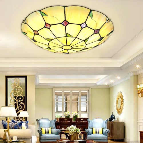plafonnier méditerranéen éclairage tiffany led pour intérieur et extérieur - vue 4 sur 6