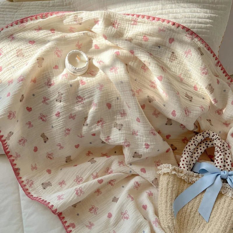 Plaid coton crepe leger ete motif enfant salon - vue 3 sur 6