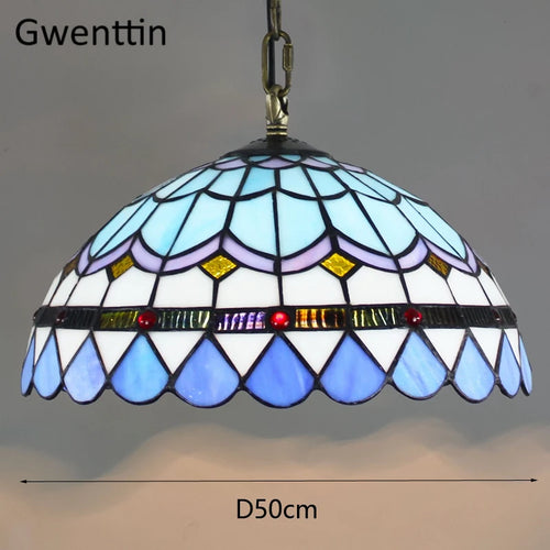 Vintage Tiffany Pendelleuchte aus dekorativem Glas für modernes Interieur - vue 14 sur 28