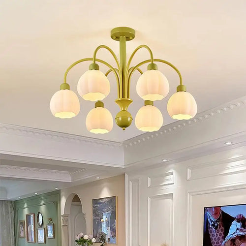 lustre européen en verre de citrouille éclairage led pour intérieur