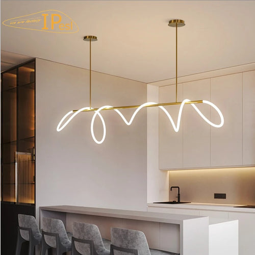 lustre led moderne long tuyau minimaliste pour bar