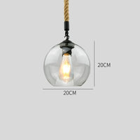 corde de chanvre avec boule de verre lumière led tissage à la main