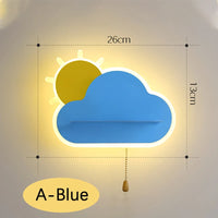 Dekorative LED-Wandleuchte für das Babyzimmer mit Wolken- und Sonnendesign