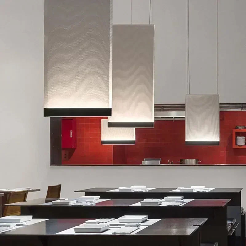 lustre moderne en tissu tricoté design nordique éclairage intérieur - vue 4 sur 17
