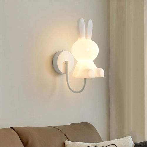 applique led murale pour enfants avec dessin de lapin