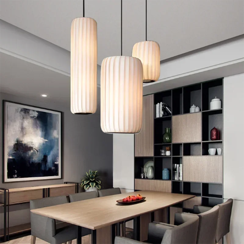 suspension en tissu japonais luminaires artistiques modernes minimalistes - vue 4 sur 9