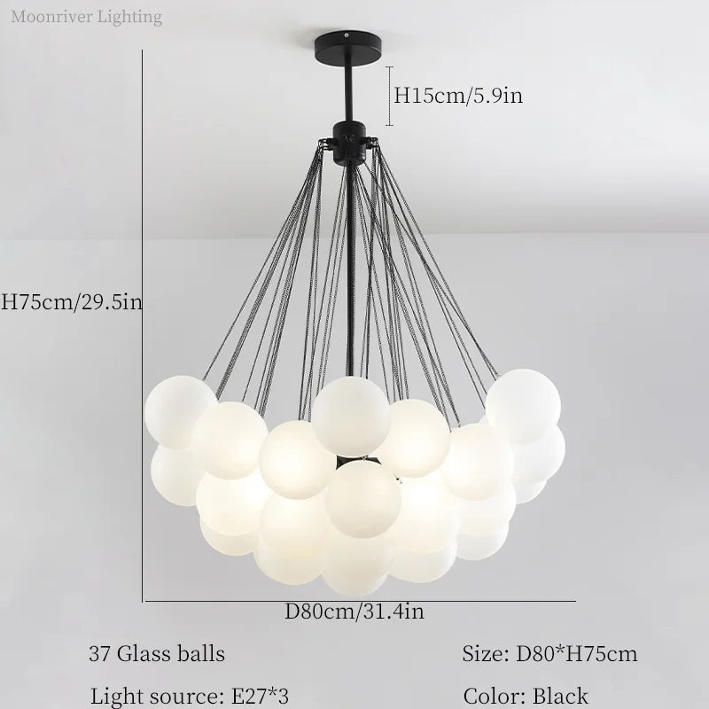 Moderner Kronleuchter aus Glas mit Blasendesign für Bar und Geschäft
