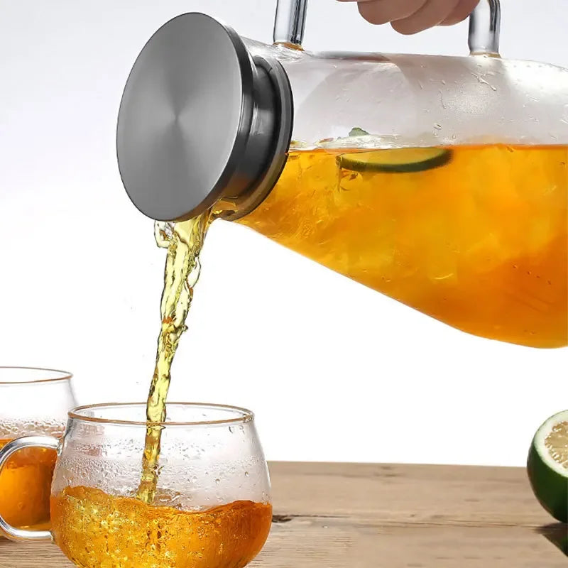 Bouilloire verre borosilicate grande capacité pour thé boissons